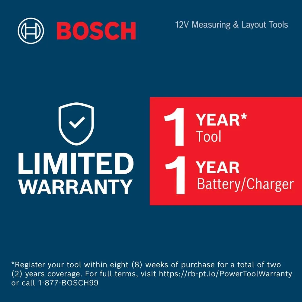 Bosch GCL100-80C 12V Max Connected Cross-Line Laser with Plumb Points