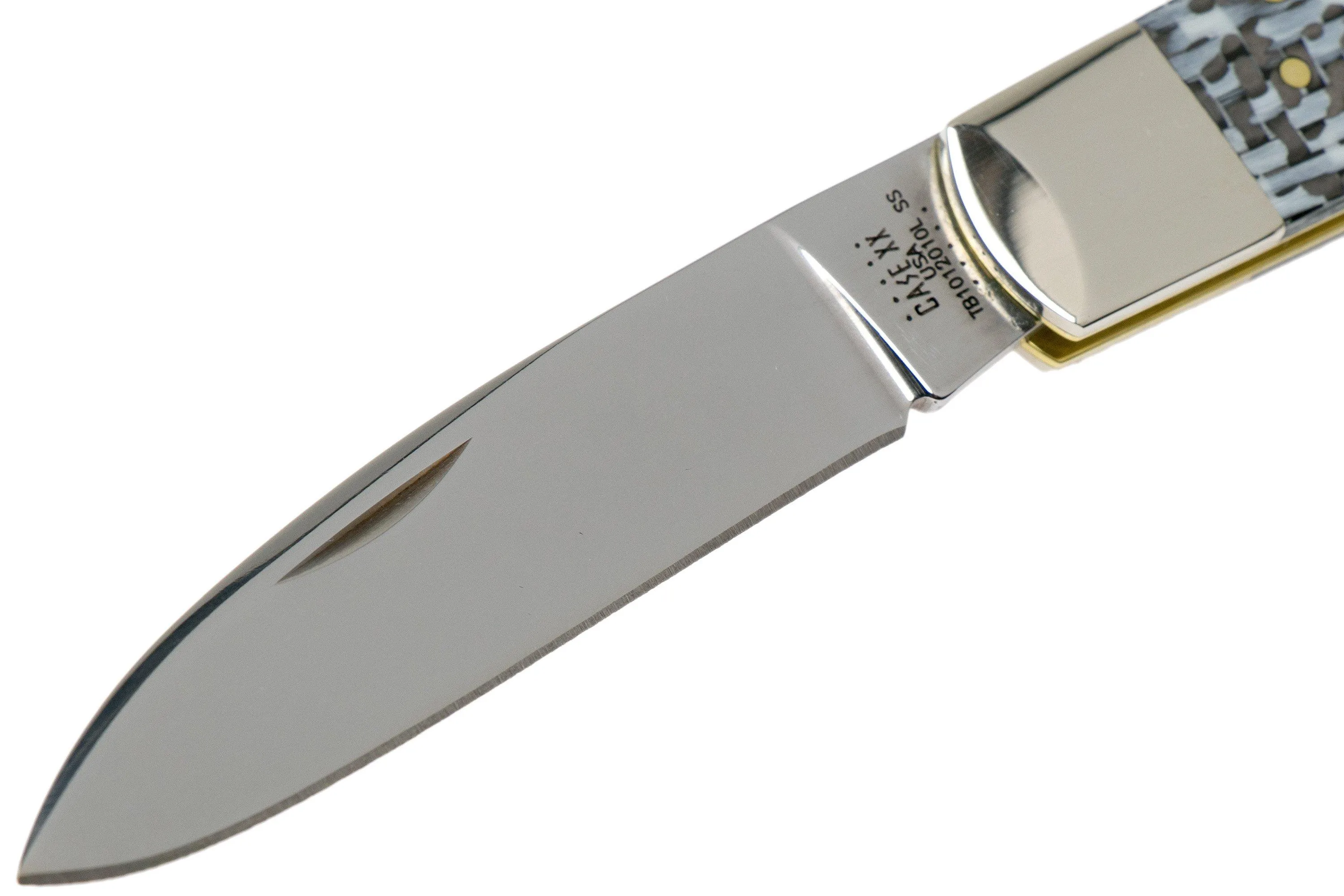 Case Bose Tribal Lock White & Black Carbon Fibre-G10 Weave Smooth, 38923, TB1012010L SS pocket knife