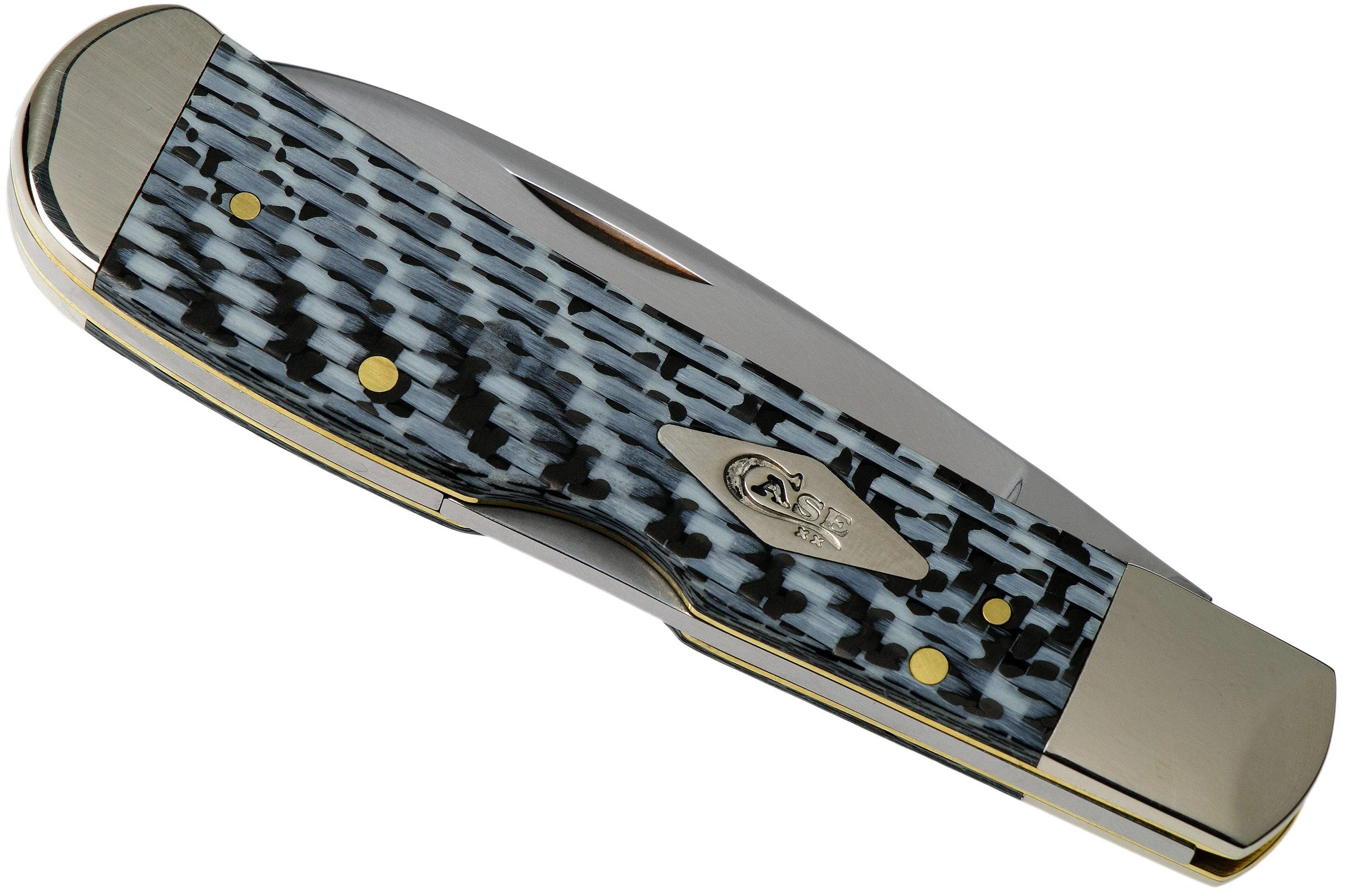 Case Bose Tribal Lock White & Black Carbon Fibre-G10 Weave Smooth, 38923, TB1012010L SS pocket knife