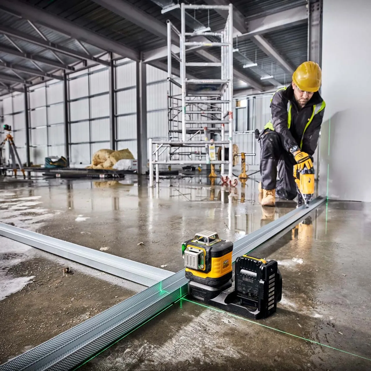 DeWalt DCE089D1G18-GB 12V/18V XR 3 x 360° Green Cross Line Laser Kit with 1x 2.0Ah Battery