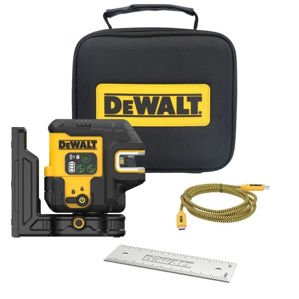 DeWalt USB Rechargeable Green 2 Spot and Cross Line Laser Base Kit DCLE14221GB