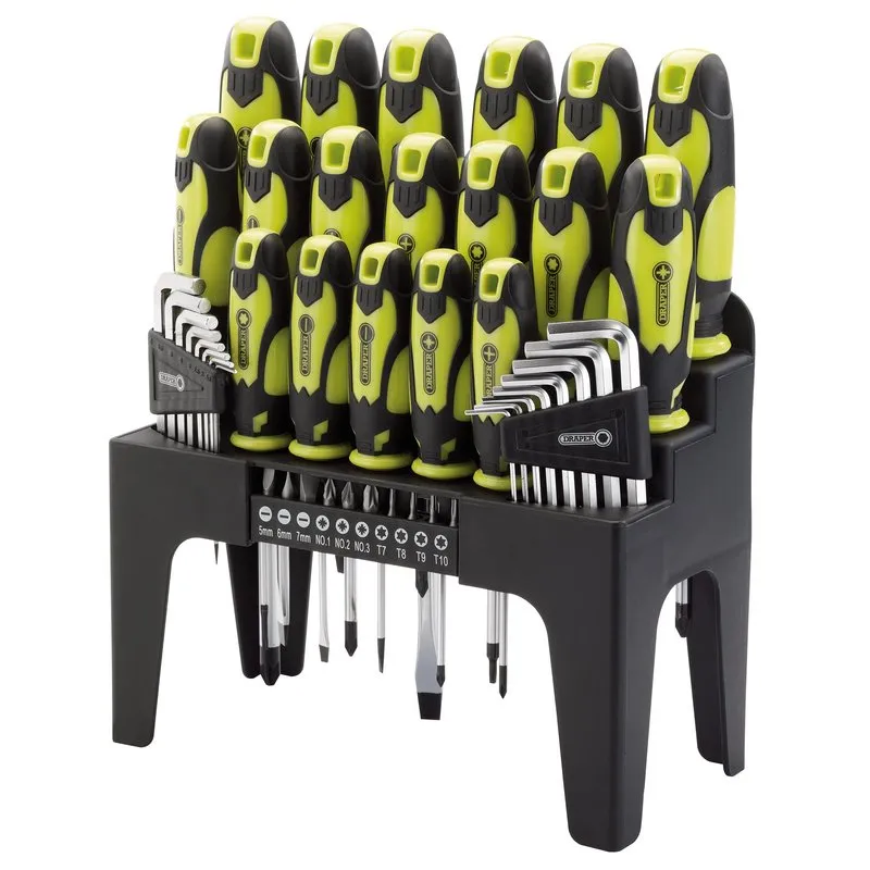Draper 44pc Green Screwdriver, Hex Key, and Bit Set | Versatile Toolkit for All Fixing Systems