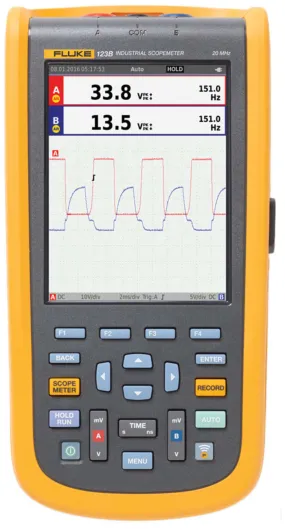 Fluke 123B ScopeMeter 120B Series, 20MHz Handheld Oscilloscope, 2 Analogue Channels