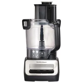Hamilton Beach 14-Cup Stack and Snap Duo Food Processor in Black and Stainless Steel