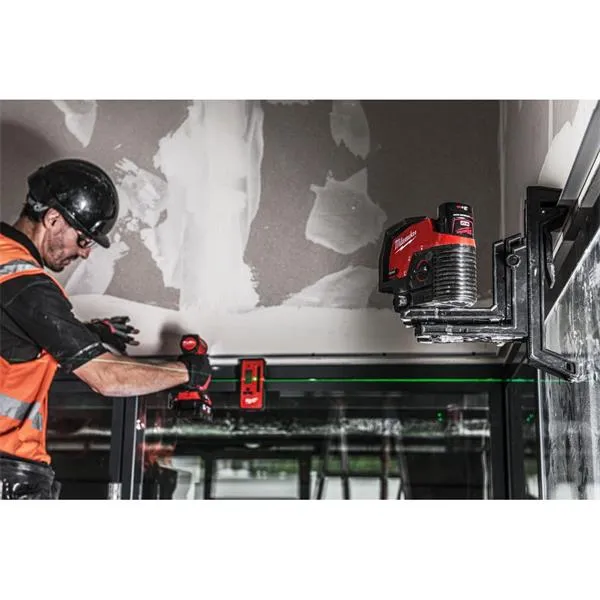 M12CLLP-301C 12V Green Cross Line Laser With Plumb Points (1x3.0Ah)