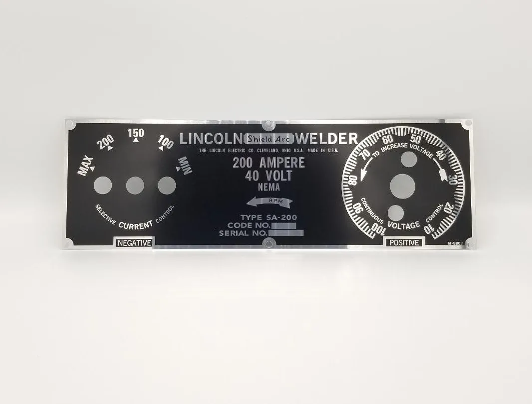 M8803-B SA200 Nameplate Faceplate