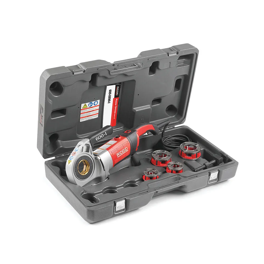 RIDGID 44918 Model 600-I Hand-Held Power Drive Kit, Pipe Threading Machine and 1/2-Inch to 1-1/4-Inch 11-R NPT Pipe Threading Di