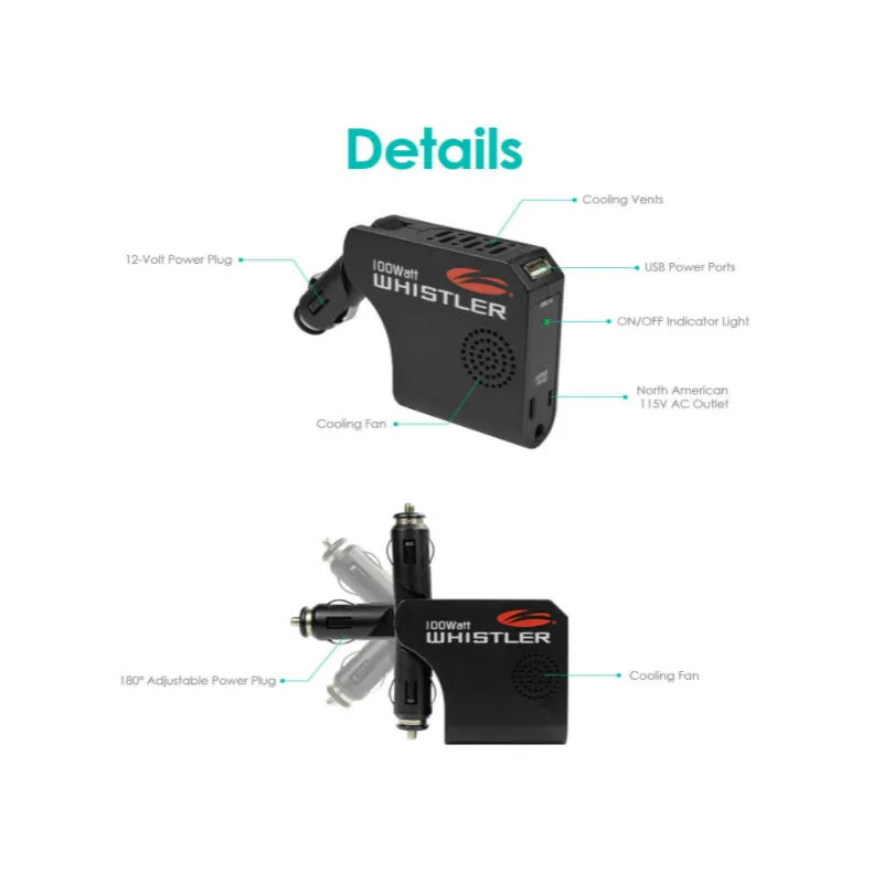 Whistler 100 Watt 12V Power Inverter XP100i